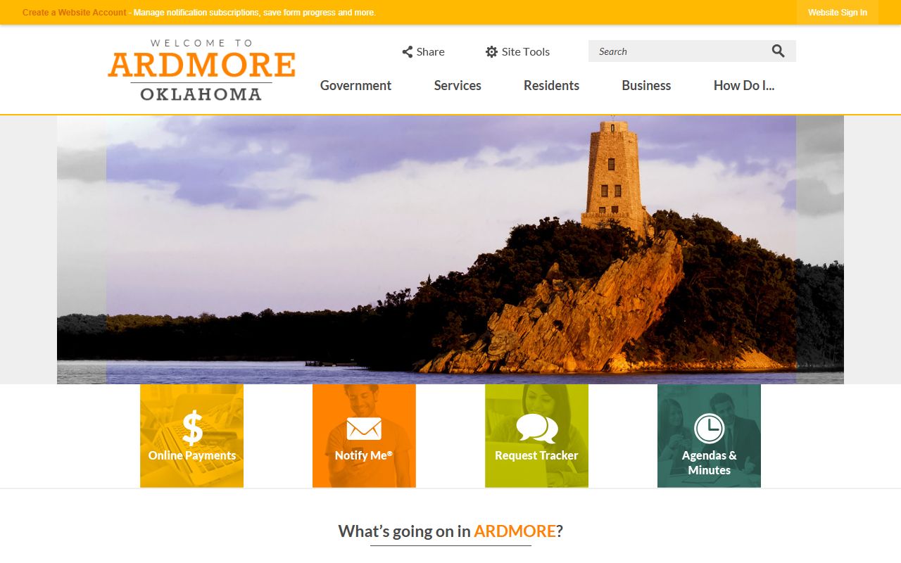 Ardmore city website for arrest records information