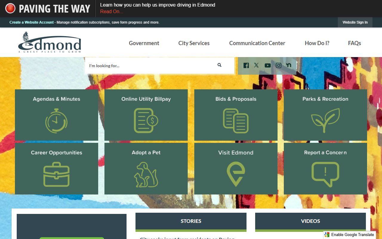 Edmond city website for public safety and arrest records