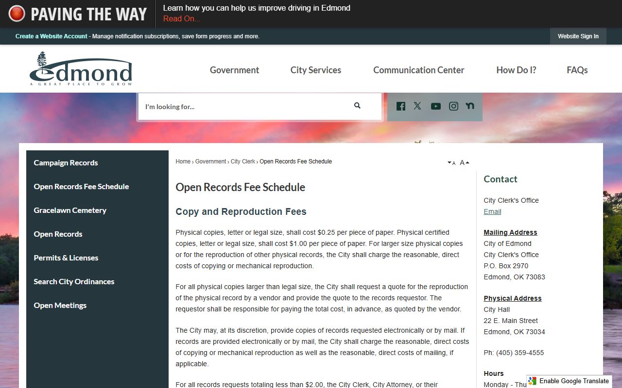 Edmond Police open records fee schedule for arrest records