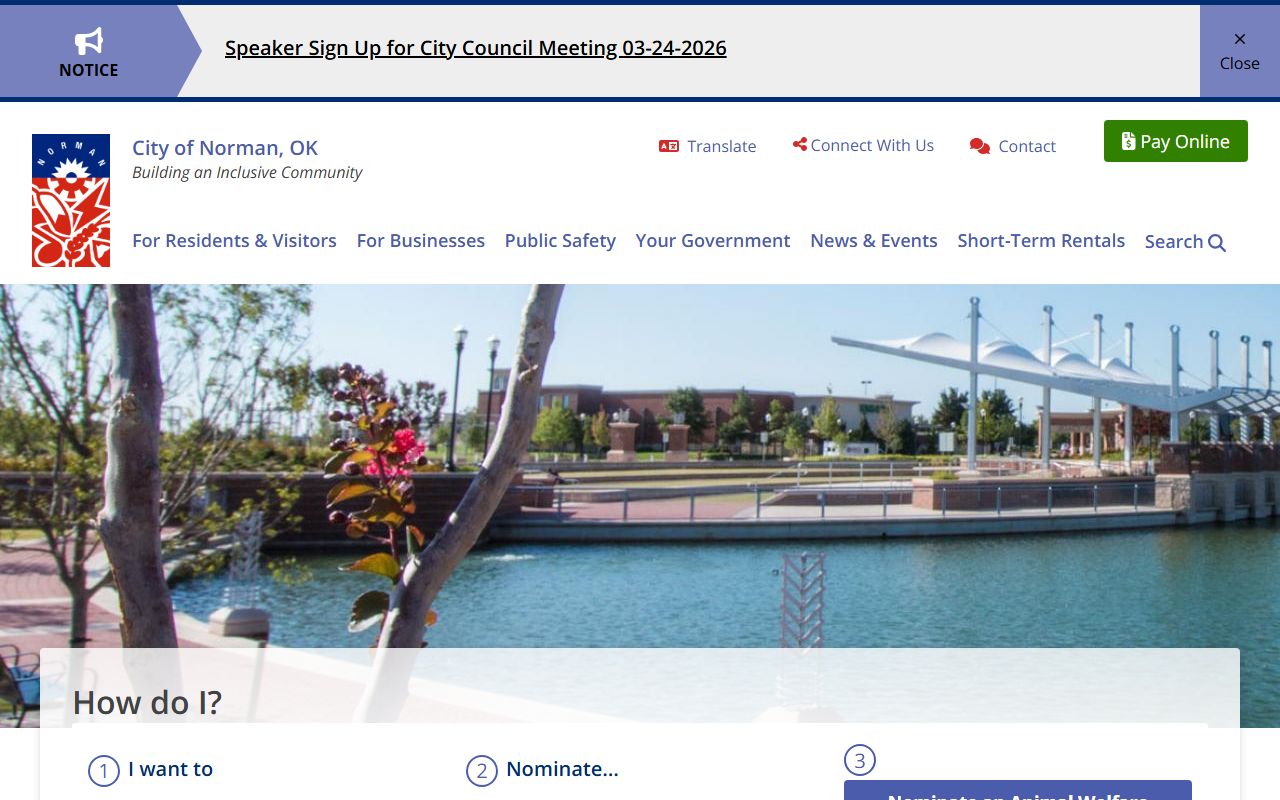 Norman city website for public safety and arrest records