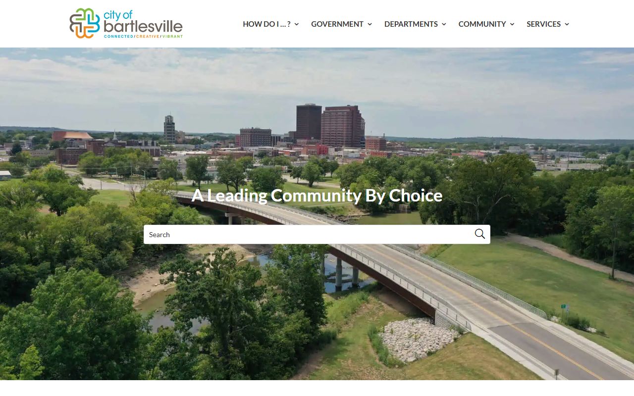 Bartlesville city website with police and records links