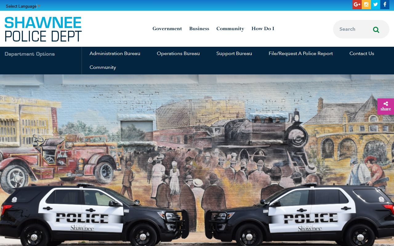 Shawnee Police Department page for arrest records