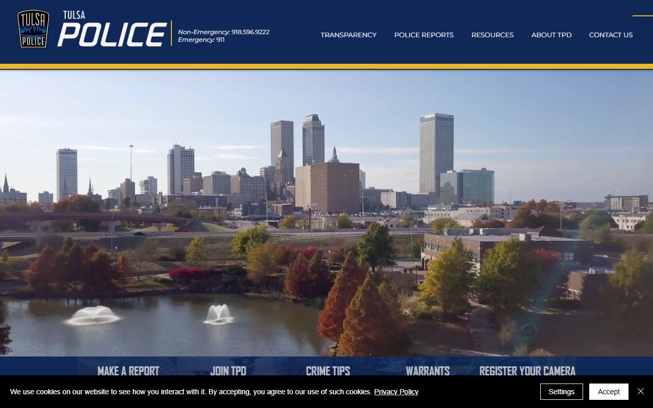 Tulsa Police Department website for arrest records