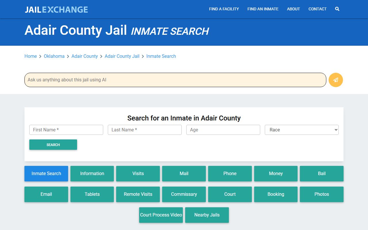 Adair County jail information and arrest records resources