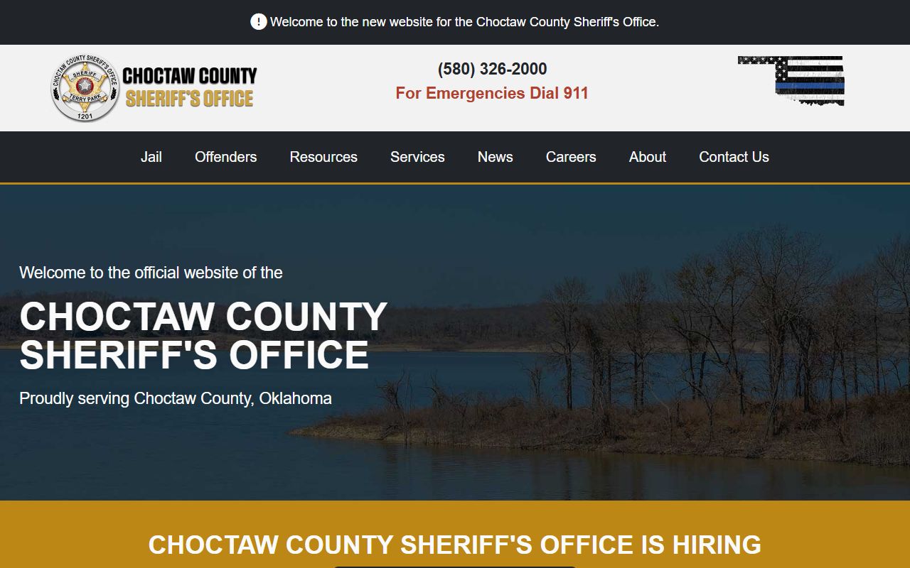 Choctaw County Sheriff's Office website for arrest records