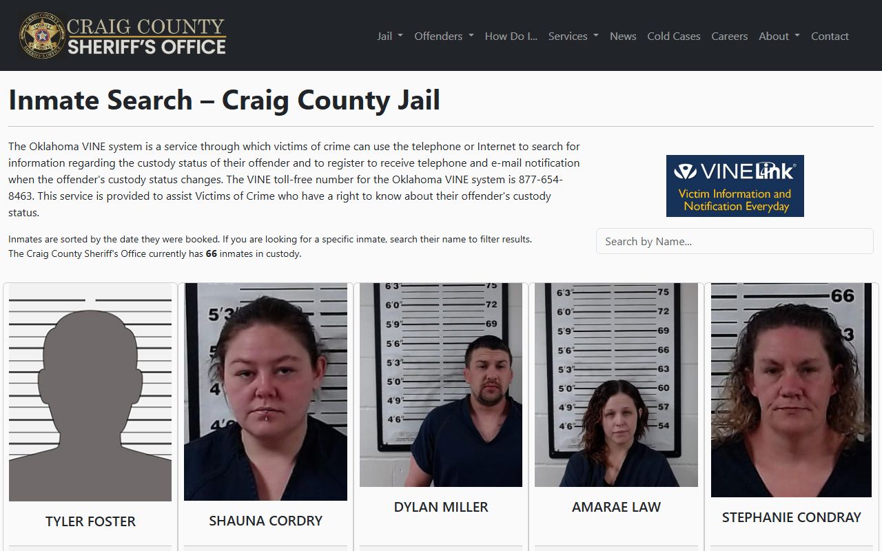 Craig County inmate search for arrest records lookup