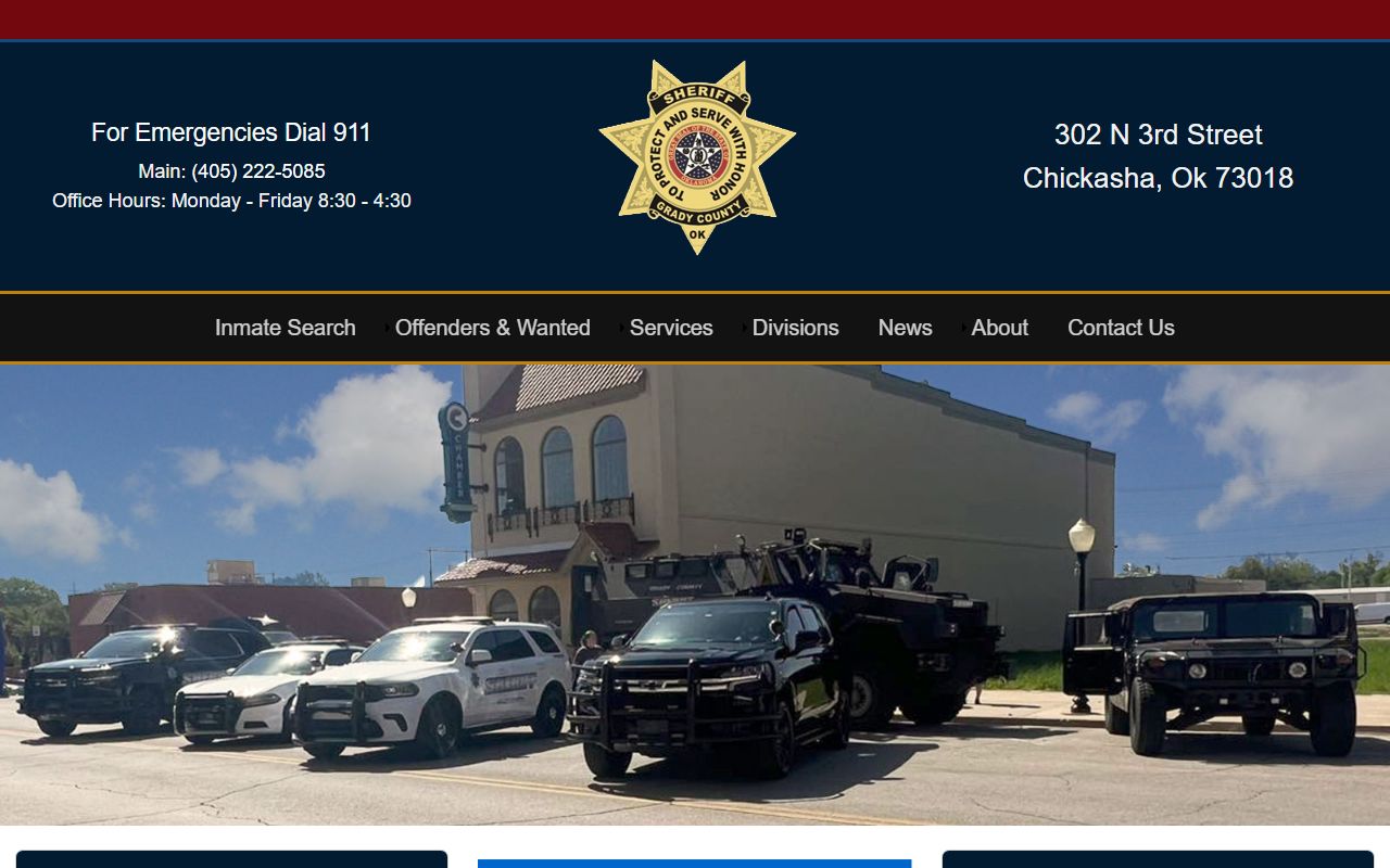 Grady County Sheriff website for arrest records