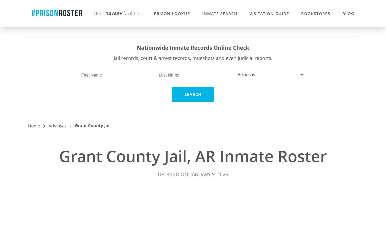 Grant County jail information on Prison Roster