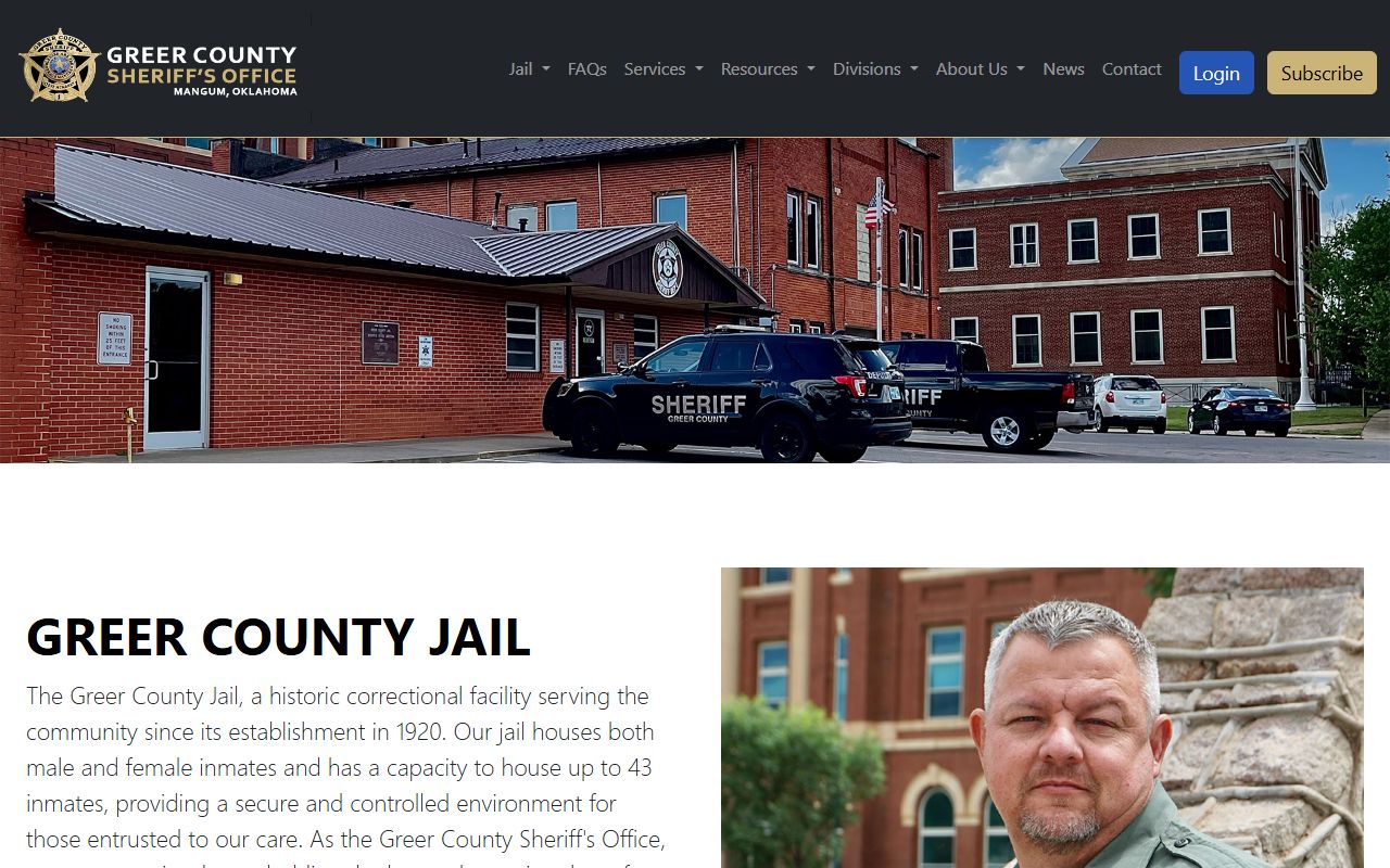 Greer County jail information and arrest records details