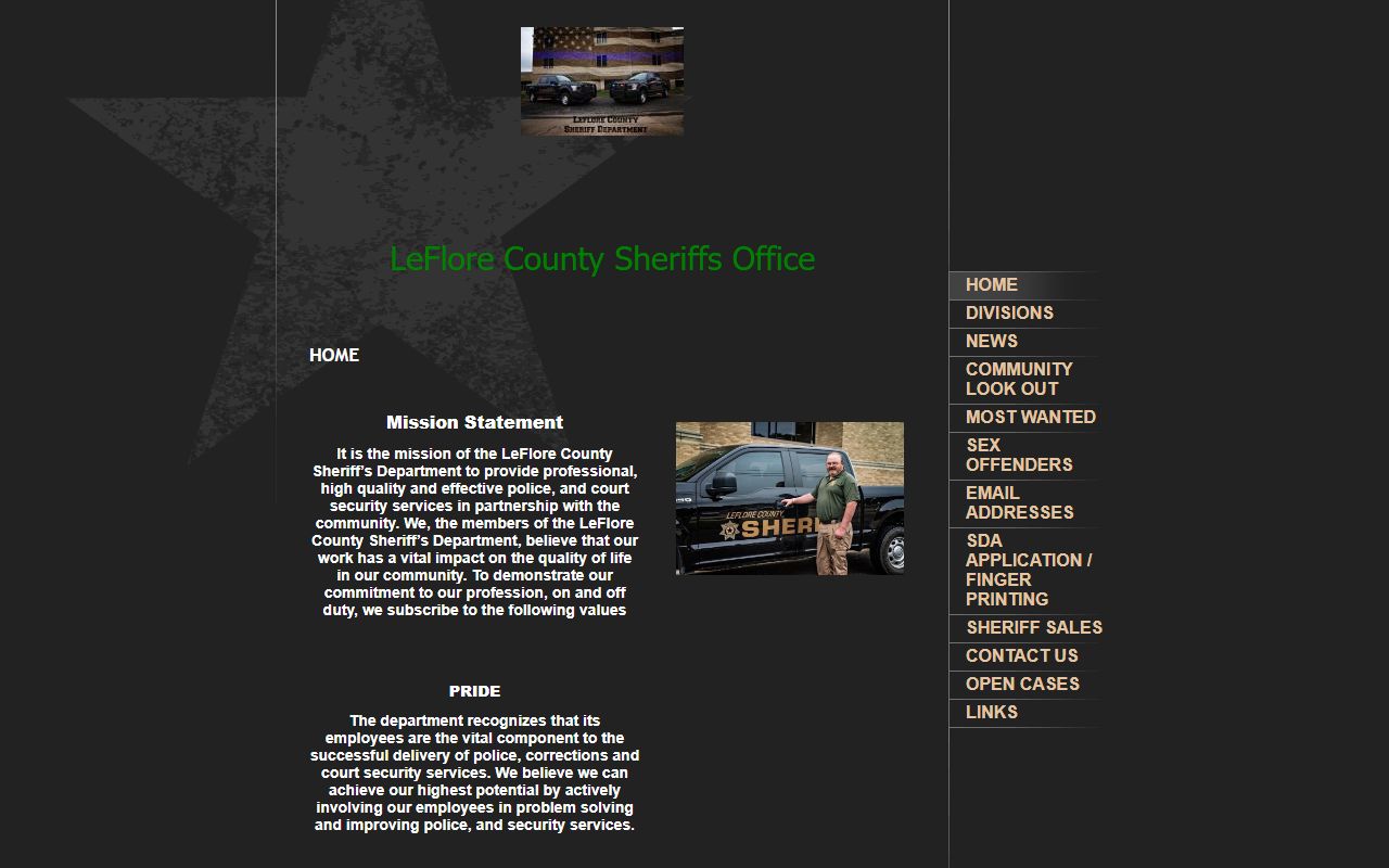 Le Flore County Sheriff website for arrest records