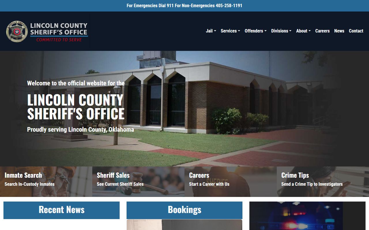 Lincoln County Sheriff website for arrest records