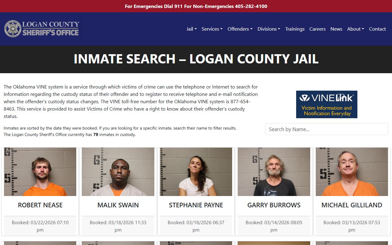 Logan County inmate search for arrest records