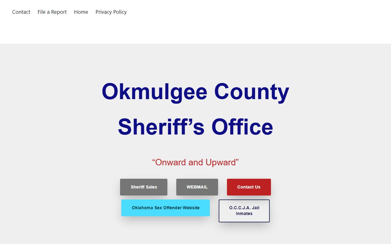 Okmulgee County Sheriff website for arrest records
