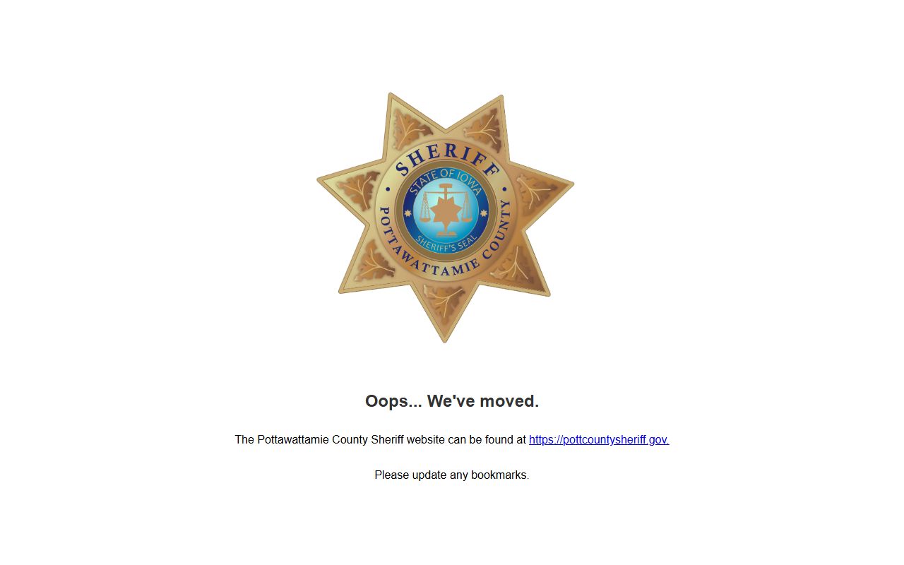 Pottawatomie County Sheriff website for arrest records