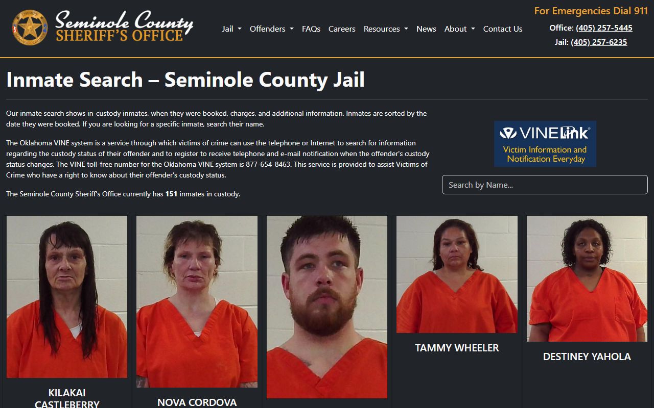 Seminole County inmate search for arrest records