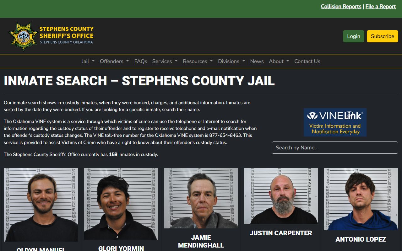 Stephens County inmate search for arrest records