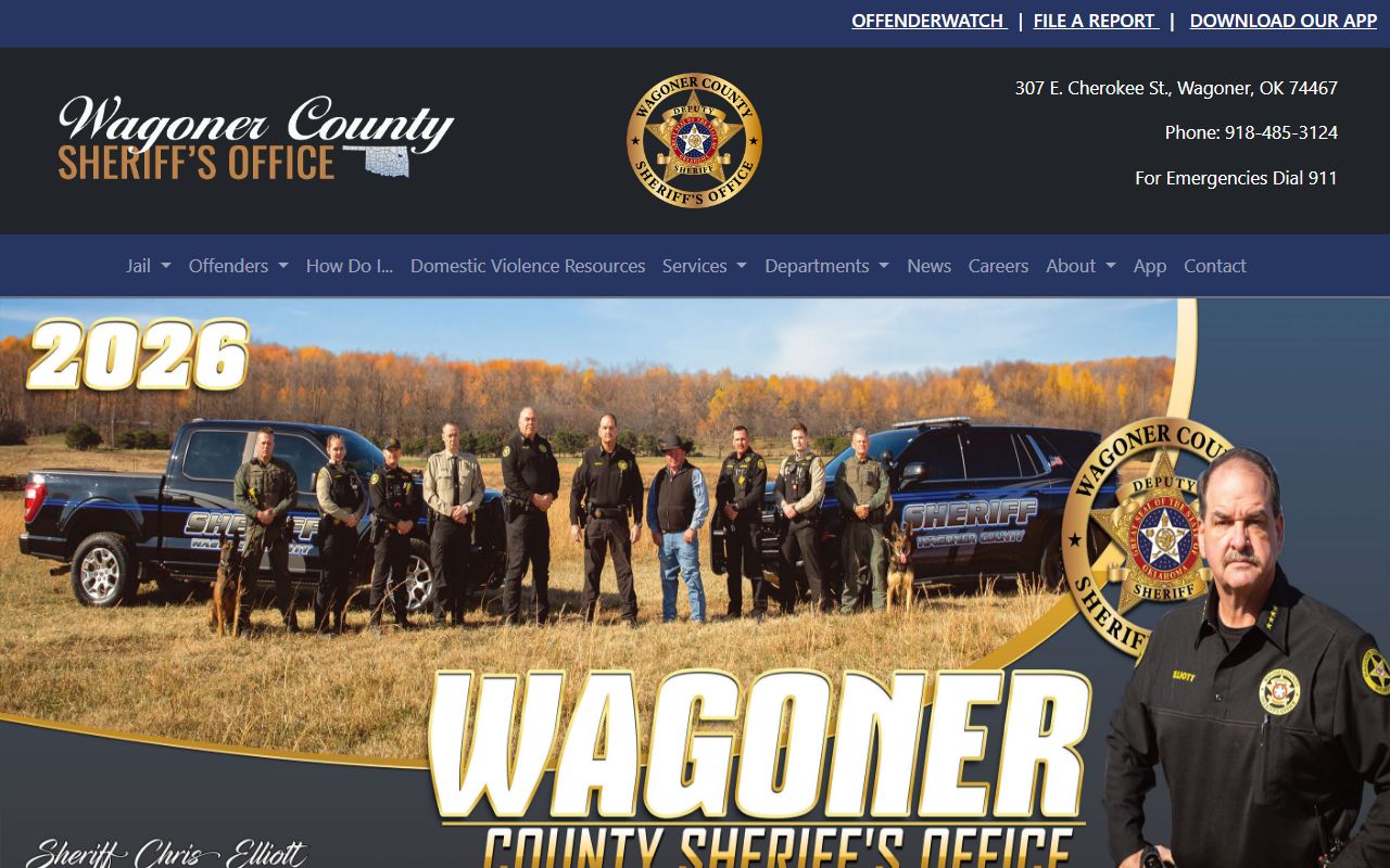 Wagoner County Sheriff's Office website for arrest records