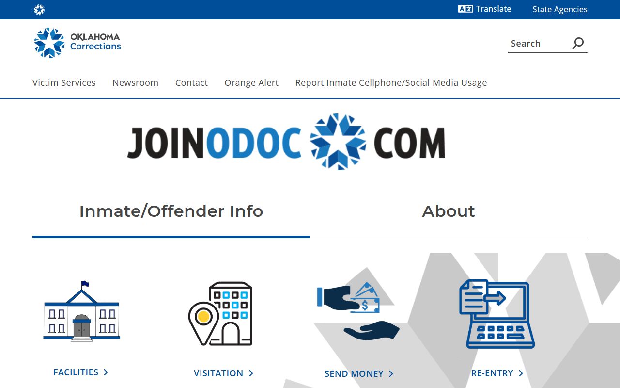 Oklahoma Department of Corrections main page