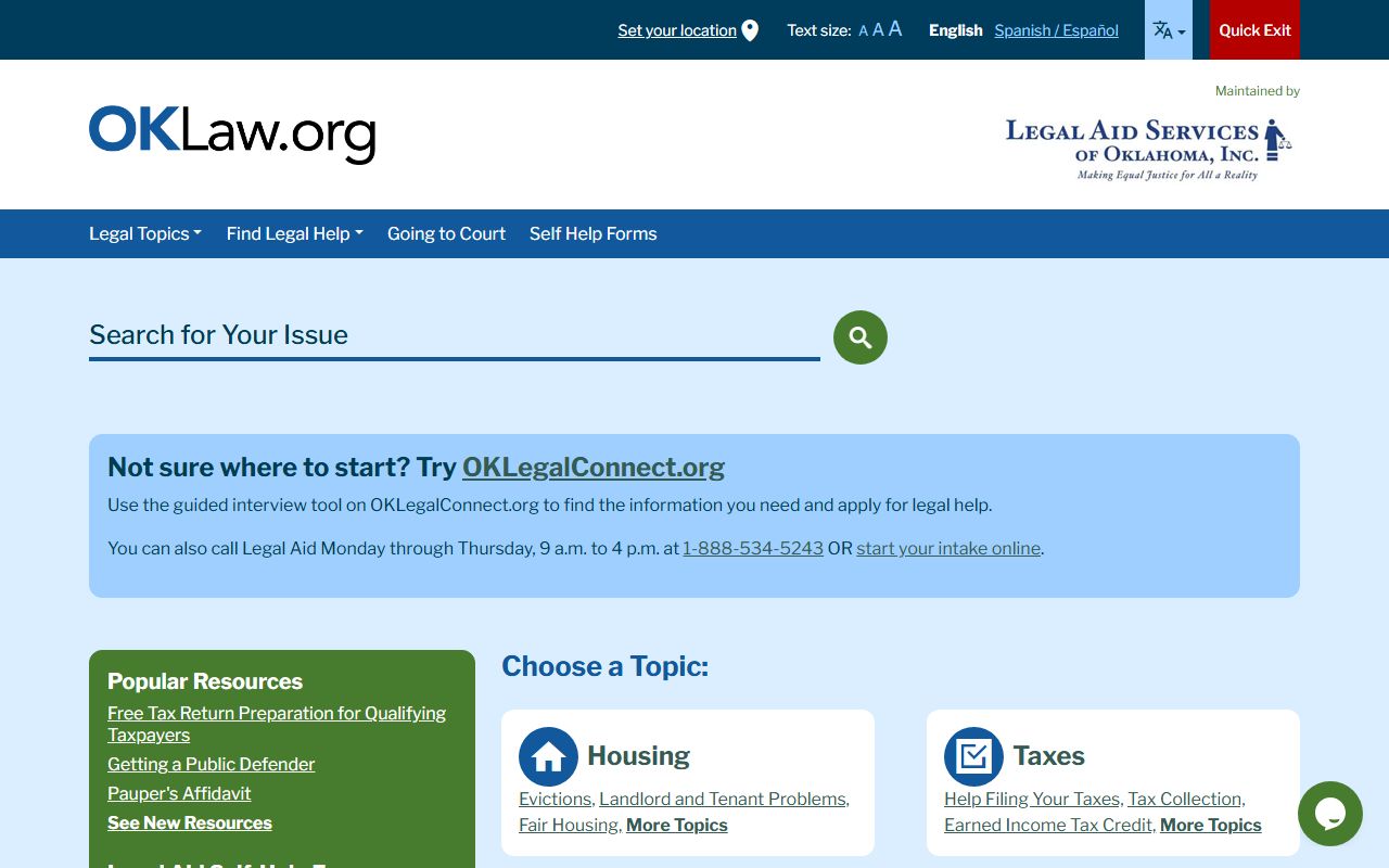 OKLaw main portal for Oklahoma arrest records legal help