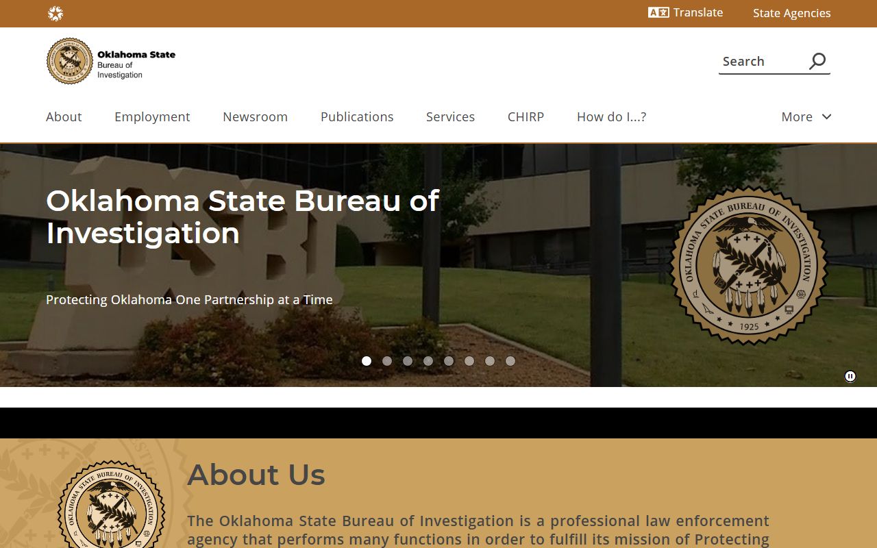 OSBI main website for Oklahoma arrest records information